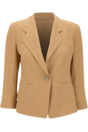 MARELLA Para mulher. 2513041062200 Blazer Biella castanho (38), , Casual, Linho