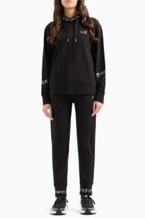 EA7 Para mulher. 8NTV52_TJTXZ Xaile de algodão elástico com pormenor de fita com logótipo (XS), Casual, Esportivo, Multisport