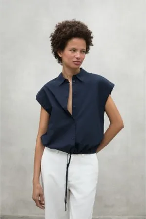 ECOALF Para mulher. MCWGASRFAYE00712S25-161 Camisa azul-marinho Faye (M), Casual, Manga curta, Algodão orgânico, Sustentável