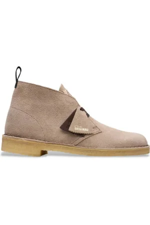 Clarks Para homem. 26180643 Botas de couro bege do deserto (39.5), Plano, Camurça, Cordão, Casual