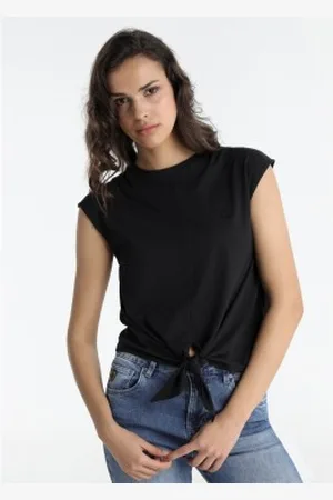 Lois Para mulher. 423182710 T-shirt de manga curta preta (S), , Casual, Algodão