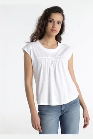 Lois Para mulher. 423172709 T-shirt de manga curta branca (XS), , Casual, Algodão