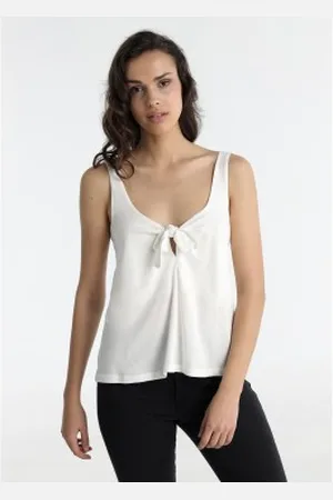 Lois Para mulher. 423242724 Top com decote em renda (S), Casual, Algodão, Sem mangas / correias
