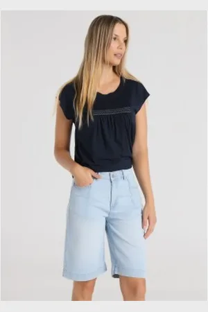 Lois Para mulher. 217422640 Calções de ganga azuis (26), , Casual, Algodão, Denim
