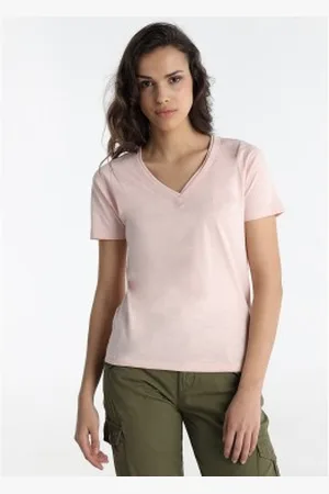 Lois Para mulher. 422652498 T-shirt de manga curta cor-de- (XS), Casual, Algodão