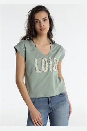 Lois Para mulher. 423162708 T-shirt de manga curta (S), Casual, Algodão