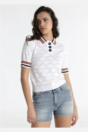 Lois Para mulher. 453162741 Pólo de manga curta (XS), Casual, Algodão