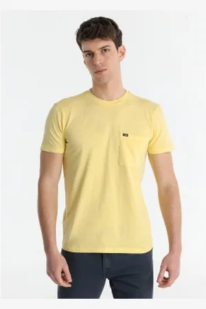 Lois Para homem. 158063032 T-shirt básica amarela (XS), Casual, , Algodão, Manga curta