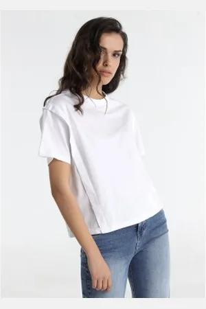 Lois Para mulher. 423212716 T-shirt de manga curta branca (XS), , Casual, Algodão