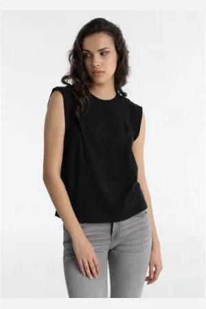 Lois Para mulher. 423072684 T-shirt de manga curta preta (S), , Casual, Algodão