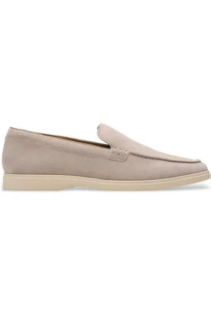 Clarks Para homem. 26180892 Mocassins Torford Easy em pele cinzenta (39.5), Plano, Camurça, Nenhum, Casual