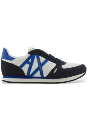 Armani Exchange Para homem. XUX017XCC68U385 Ténis de corrida Rio retro branco, azul (41), Plano, Cordão, Casual