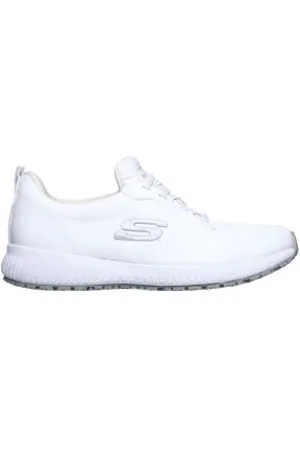 Skechers Para mulher. 77222EC Sapatilhas Work Squad SR brancas (36), , Plano, Cordão, Casual, Esportivo