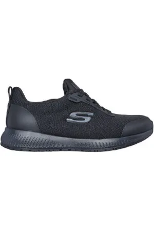 Skechers Para mulher. 77222EC Sapatos Work Squad SR pretos (36), Plano, Cordão, Casual, Esportivo