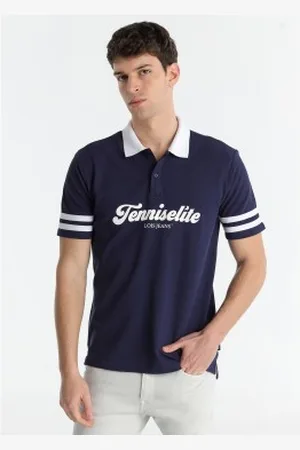 Lois Para homem. 132803004 Pólo Elite bordado em azul-marinho (S), Casual, Algodão, Manga curta