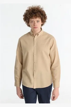 Lois Para homem. 145473915 Camisa básica (S), Marrom, Casual, Algodão, Manga comprida