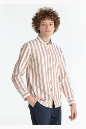 Lois Para homem. 145603030 Camisa Oxford (S), Marrom, Casual, Algodão, Manga comprida