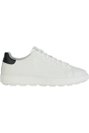 Geox Para homem. U45GPA 0009B Sapatos de couro Spherica brancos (40), Plano, Cordão, Casual