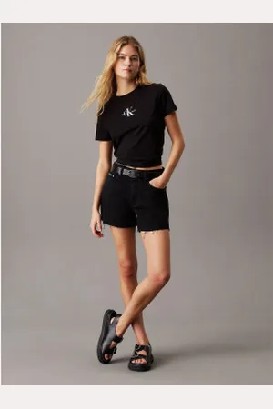 Calvin Klein Para mulher. J20J225154 Short Mom (25), Casual, Algodão orgânico, Sustentável