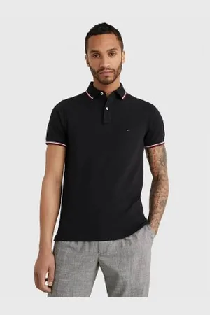 Tommy Hilfiger Para homem. MW0MW13080 Core Tipped Slim Polo (XXL), Casual, Manga curta, Algodão orgânico, Sustentável