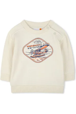 Timberland Para menino. T60490 Camisola em felpo creme (2años= 86cm), Casual, Algodão, moda infantil