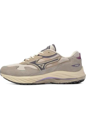 Mizuno Para homem. D1GA3309 Sapatilhas de couro Wave Rider Beta bege (40.5), Plano, Camurça, Cordão, Casual