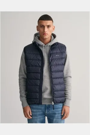 GANT Para homem. 7006299 Casaco leve de penas azul-marinho (S), Casual, Clássico, Sem mangas / correias, Polister Reciclado, Sustentável