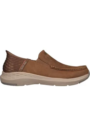 Skechers Para homem. 204866 Chinelos castanho Slip Ins (40), Marrom, Plano, Nenhum, Casual