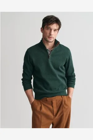 GANT Para homem. 2068028 Camisola Sacker Rib com meio fecho de correr (S), Casual, Algodão