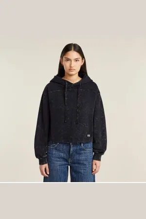 G-Star Para mulher. D24402-D249-B564 Camisola com capuz Overdyed Loose preta (XXS), , Casual, Algodão orgânico, Sustentável