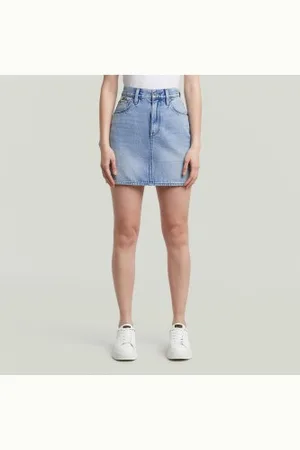 G-Star Para mulher. D24387-D932-H110 Minissaia Viktoria curta (24), Casual, Denim, Algodão orgânico, Sustentável