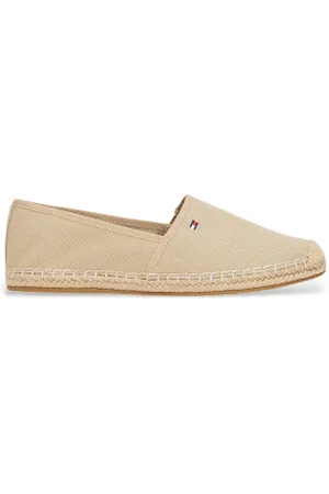 Tommy Hilfiger Para mulher. FW0FW08541 Alpargatas de lona com logótipo bordado em (36), Plano, Nenhum, Casual