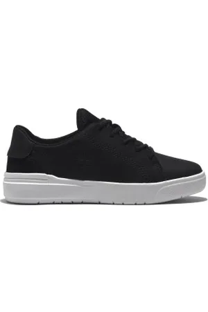 Timberland Unisex para criança. TB0A2D7K0151 Sapatos de couro Seneca Bay preto (35), Plano, Cordão, Casual, moda infantil