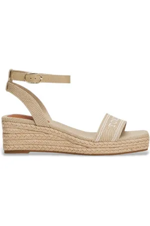 Tommy Hilfiger Para mulher. FW0FW08805 Alpargatas com cunha e monotipo (36), Tecido, 5 a 8cm, Fivela, Casual, Sustentável