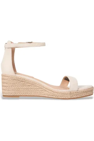 Tommy Hilfiger Para mulher. FW0FW08479 Alpargatas de couro bege médio (36), 5 a 8cm, Fivela, Casual