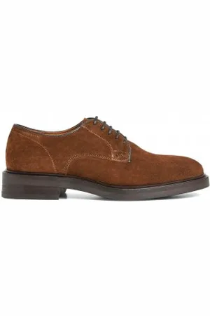 Hackett Para homem. HMS21307 Sapatos Egmont Classic castanhos (40), Couro, , Plano, Cordão, Casual, Clássico