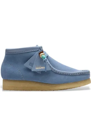 Clarks Para mulher. 26180162 Botas de couro azul Wallabee (37), 1 a 3cm, Camurça, Cordão, Casual