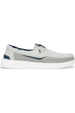 Hey dude Para homem. HD43154 Sapatos de barco Welsh Grip Mesh cinzento (40), Tecido, Plano, Cordão, Casual