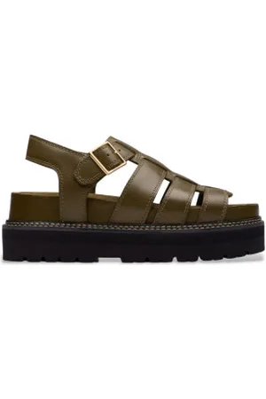 Clarks Para mulher. 26181265 Sandálias Orianna Twist verdes (36), Couro, 3 a 5cm, Fivela, Casual
