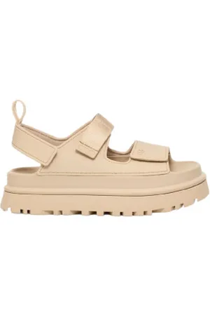 UGG Para mulher. 1152685 Sandálias Golden Glow (36), Plano, 3 a 5cm, Velcro, Casual