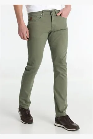 Lois Para homem. 101903090 Calças de corte regular verdes (28), Casual, Algodão