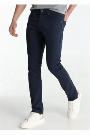 Lois Para homem. 101903090 Calças de corte regular em azul-marinho (28), Casual, Algodão