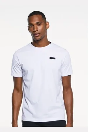 Hackett Para homem. HM500714 Logotipo Camisola impressa branca (L), , Casual, Algodão, Manga curta
