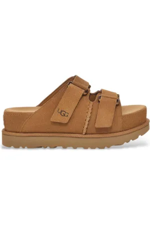 UGG Para mulher. 1155458 Sandálias Goldenstar Hi em pele (36), Couro, Marrom, Plano, Nenhum, Casual