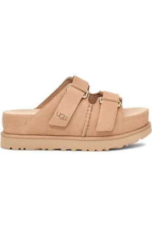 UGG Para mulher. 1155458 Sandálias Goldenstar Hi castanhas (36), Marrom, Plano, Velcro, Casual