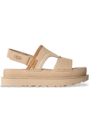 UGG Para mulher. 1167369 Sandálias Goldenstar Regenerate em pele (36), Couro, Plano, Velcro, Casual