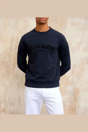 Blauer Para homem. 25SBLUF03185 Camisola Flock Camp azul-marinho (S), Casual, Algodão