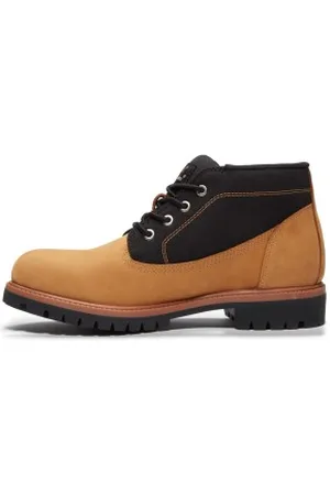 Timberland Para homem. TB0A431H7541 Botas Chukka em pele Premium amarela (45.5 W), Couro, Plano, Cordão, Casual, Amarelo
