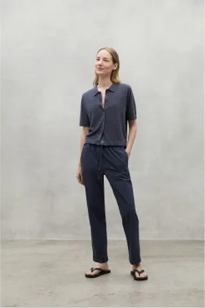 ECOALF Para mulher. MCWGAPAGANJL0157S24-161 Calças Ganges azul-marinho (M), Casual, Algodão orgânico, Sustentável