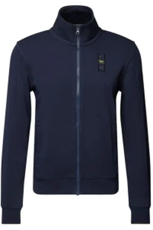 Blauer Para homem. 25SBLUF01184 Camisola com fecho de correr azul-marinho City (M), Casual, Poliéster